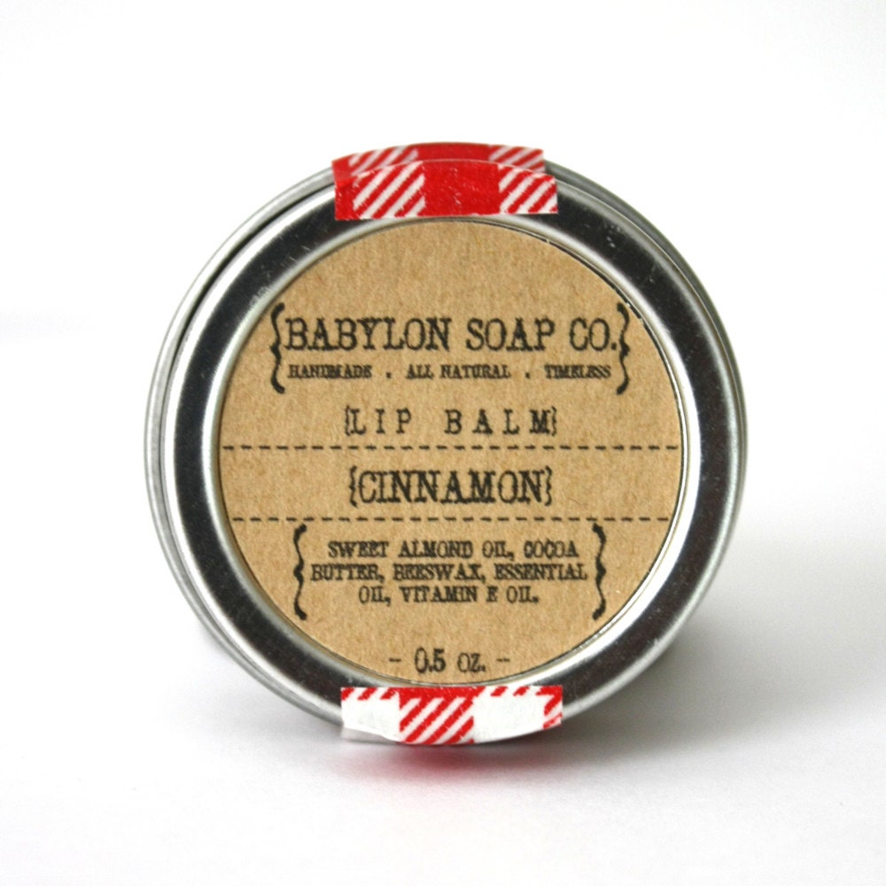 CLOSEOUT . Cinnamon Lip Balm . Cocoa Butter & Beeswax . Essential Oil . All Natural . Handmade . Valentines Day