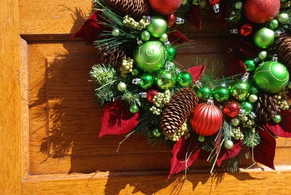 Christmas wreaths - Bright Bold and Beautiful Christmas Front Door Wreath