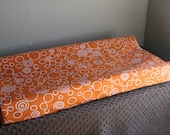 Deluxe Contour Orange Circles and Minky Contour Changing Pad Cover