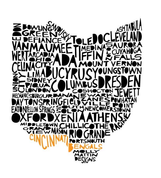 OHIO Cincinnati Bengals special edition print