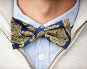 Yellow Poppin Paisley Bow Tie