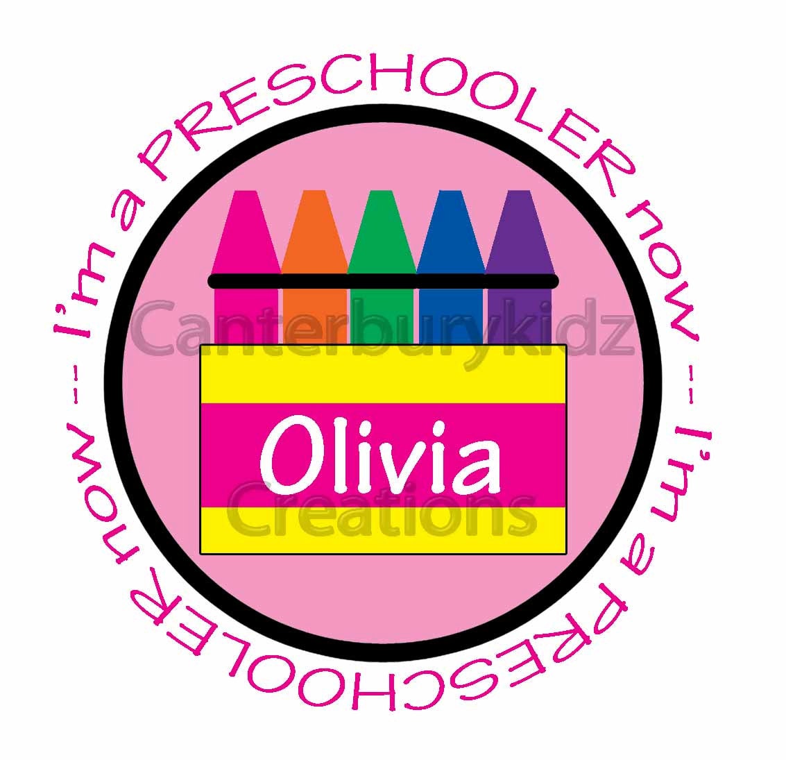 DIY Printable Back to School Custom Iron on Transfer -- Personalized Design - Crayon