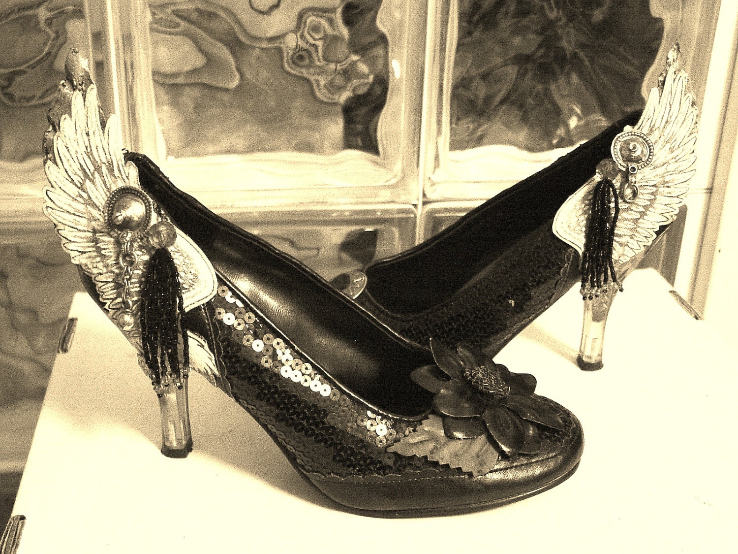 ECO-WARRIOR Steampunk meets Post Apocalyptic Mercury Messenger Goddess High Heels