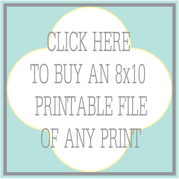 Print It Yourself, 8x10 Personalized Nursery Art (Click Here to Buy Any Print as a Printable File)