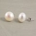 Large 12 mm Button Freshwater Pearl Stud Earrings