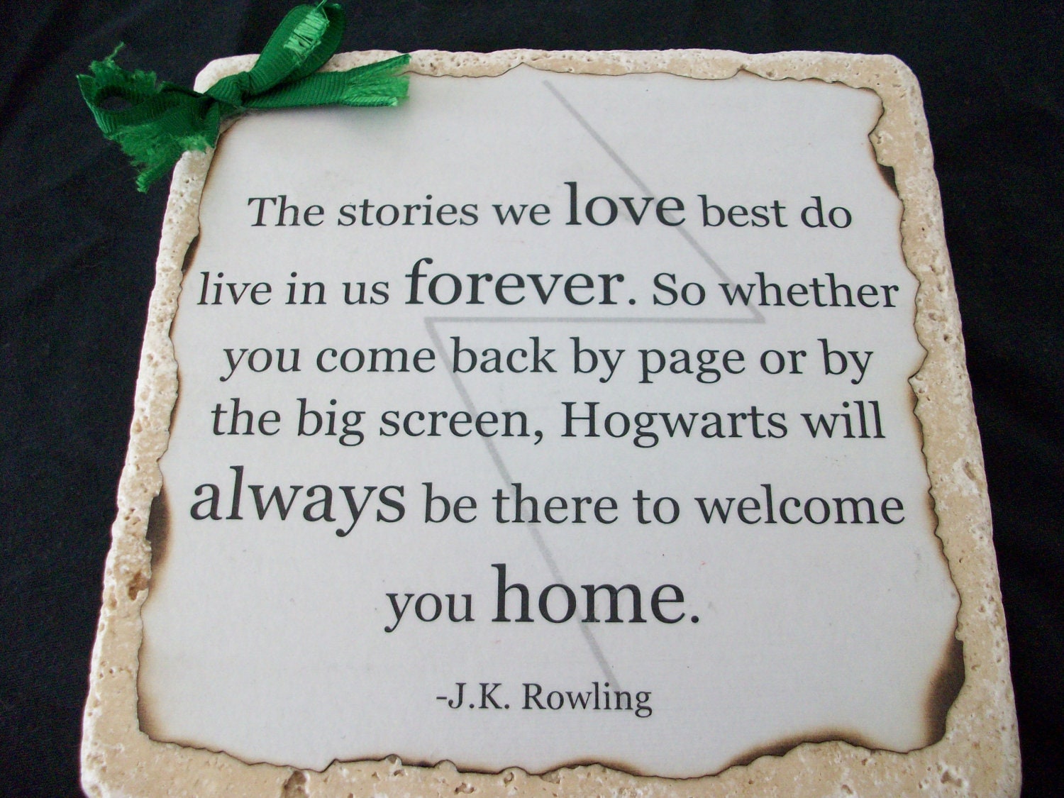Harry Potter Stone Hanging Decoration - J.K. Rowling Quote 6x6