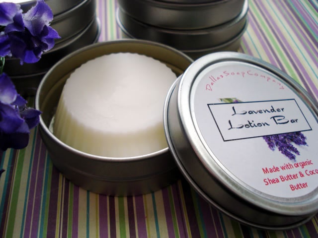 Lavender Solid Lotion Bar made with Organic Cocoa Butter and Organic Shea Butter