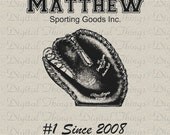 Personalized Sports Baseball Mitt Nursery Baby Decor Art Birth Announcement Children Print Digital Download for Iron on Transfer DT137