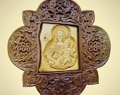 Art Wood Carving Madonna and Child Jesus Wood wall art MariyaArts