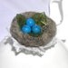Robins Nest wool brooch / needle felted nest brooch/ turquoise eggs/ hostess gift /Waldorf/ Ready To Ship