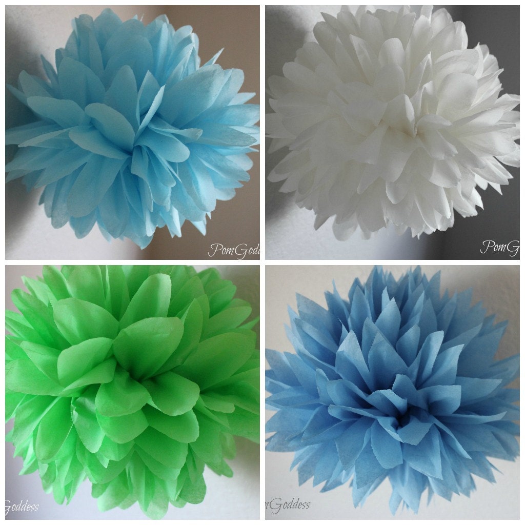5 Tissue Pom Poms / Wedding / Bridal Shower / Baby Shower / Birthday Party Il_170x135