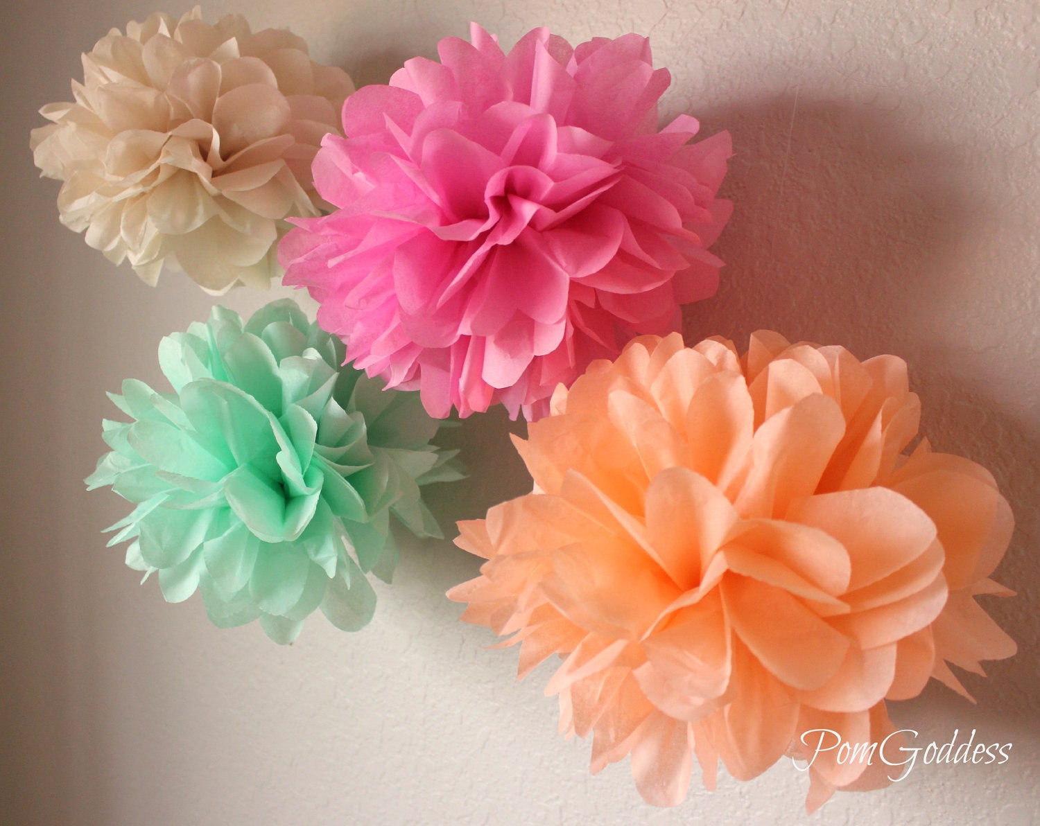 Ice Cream birthday Tissue Paper Poms set of 10 Il_570xn