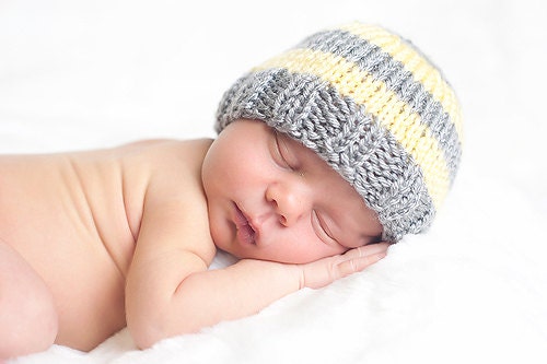 yellow gray  baby girl boy knitted hat, newborn photography prop, baby shower gift, baby photo prop, infant beanie