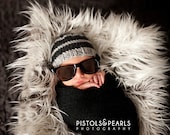 black gray  baby girl boy knitted hat, newborn photography prop, baby shower gift, baby photo prop, infant beanie