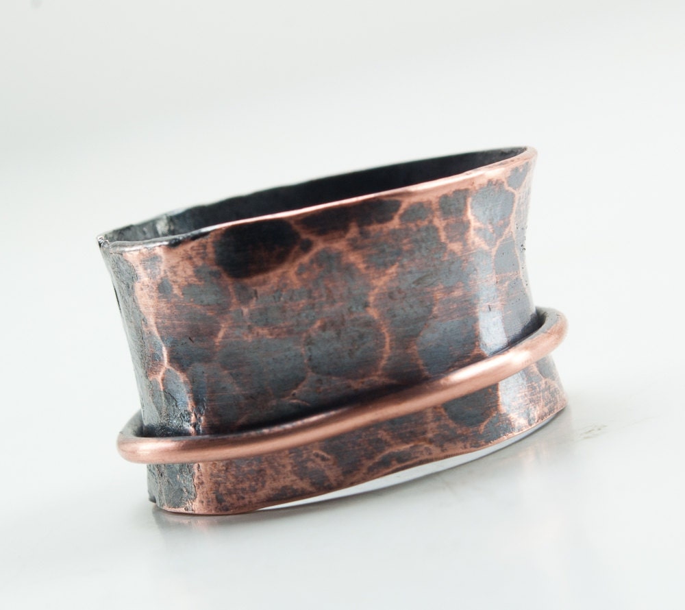 Copper Spinner Ring Rustic Copper Fidget Ring - UrbanJule