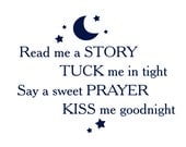 Read Me a Story Vinyl Wall Decal for Girl Boy Baby Nursery Wall Quote Poem Saying Wall Art  22H x 29W FS247