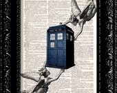 The Angels Have The Phone Box - Dr. Who - Vintage Dictionary Print Vintage Book Print Page Art Upcycled Vintage Book Art