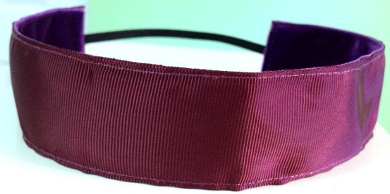 NOODLE HUGGER Non slip ribbon headband - maroon - 1.5 inch (running, working out, everyday: women and girls)