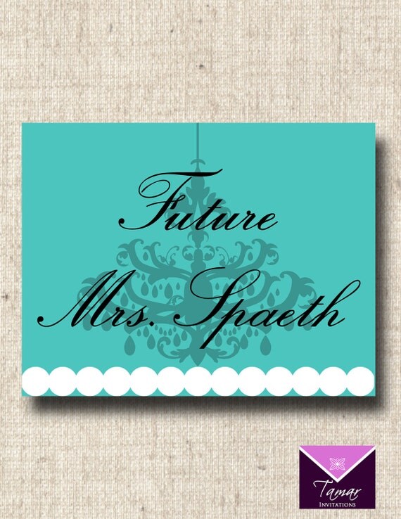 Printable Breakfast at Tiffanys Bridal Shower Future Mrs Name Sign - Custom Il_570xn