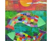 Pisces Art Fish Art 8x10 PRINT Ocean Sea collage type   by Elizabeth Rosen