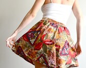 Red hot Fall patterned skirt
