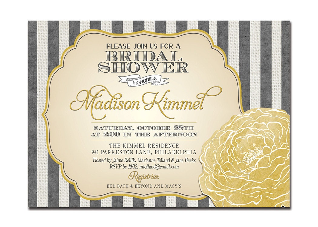 Modern Baby Shower Invitation Navy & Red Flower Bridal Shower Nautical Wedding Invitation DIY Digital or Printed - Madison Style
