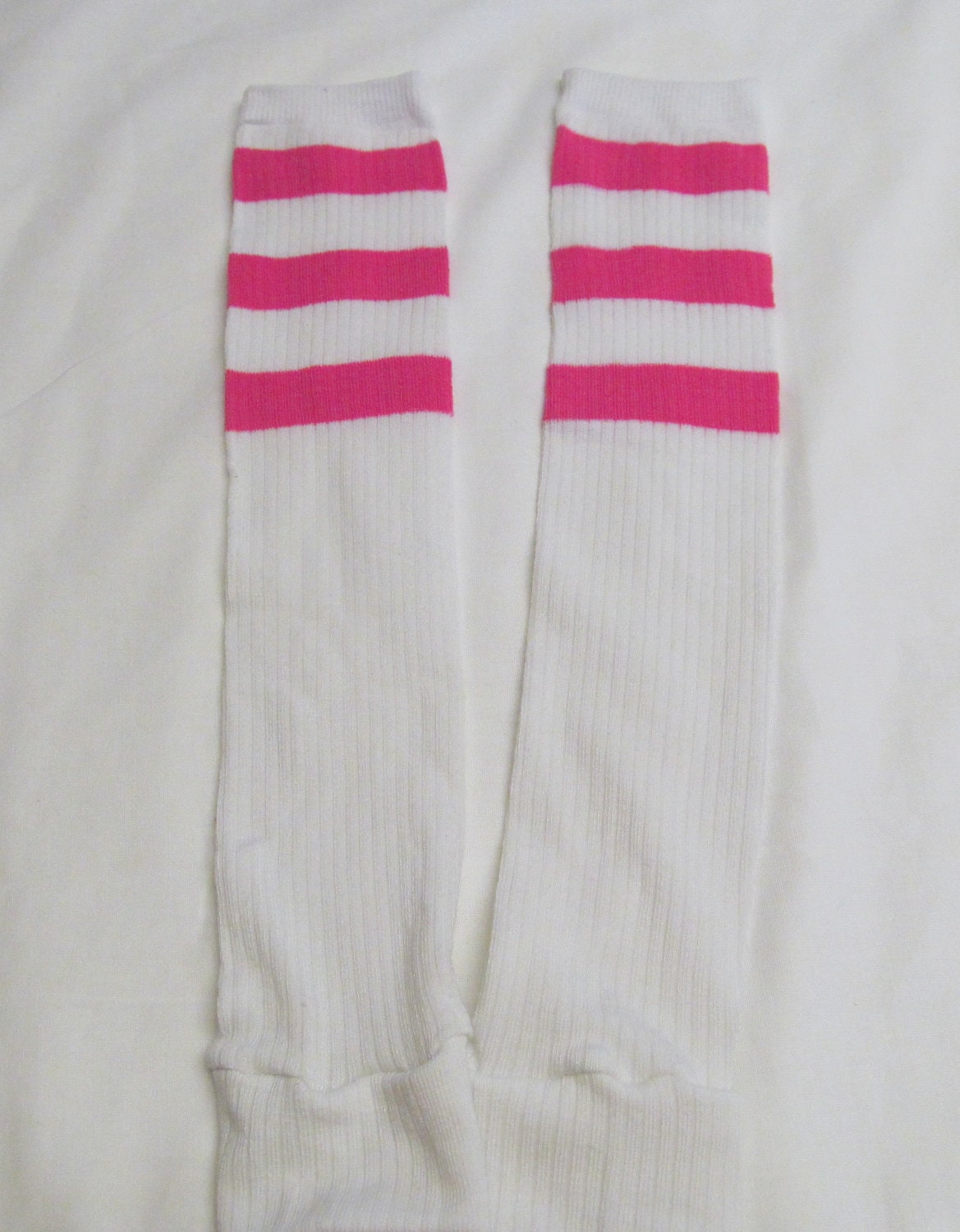 Pink Striped Athletic Sock Leggings