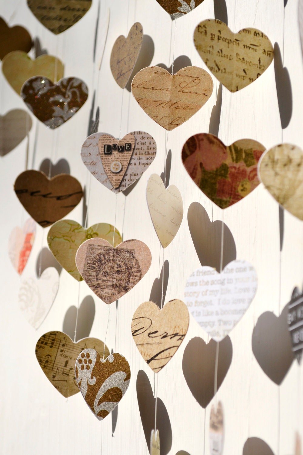 Large Love Letters Mobile / Wall Hanging / Unique Wedding Gift / Guest Book/ Anniversary Gift / 1st Anniversary / Bedroom Decor