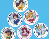 Disney Princess Birthday Party Personalized Stickers Set of 20 Great for goodie favor treat bags invitations and thank you notes