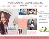 INSTANT DOWLOAD - Photography Senior Studio Marketing Template Card - Now Booking