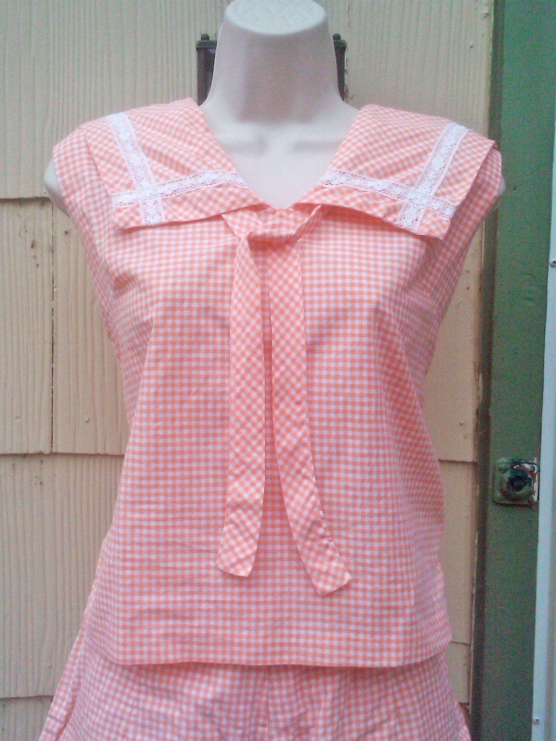 Vintage 1950s Play Suit/ Cotton/ Rockabilly/ Pin Up/ Sailor/ VLV