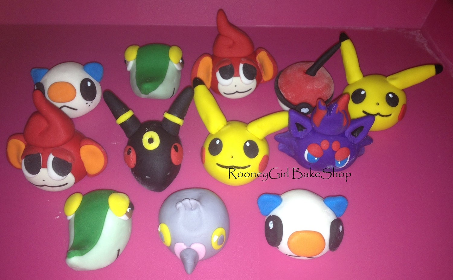 Edible Fondant Pokemon Cupcake Toppers (set of 12)