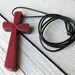 Wood Cross Pendant - Brazilian Purpleheart - Large Statement Piece