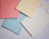 Letterpress Valentine's Day Tags Pastels