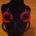 Large Statement Red and Blue Ribbon Earrings