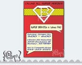 Superhero birthday invitation