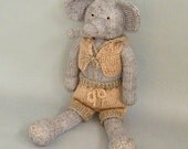 Baby Elephant Toy-Knitted Elephant Gift-Cuddly Toy-Plush Elephant Boy-Stuffed Animal Baby-Cute Plushie Softie-Kids Keepsake