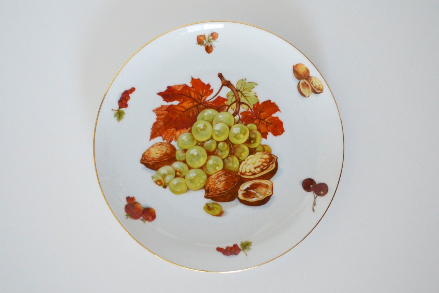 Fruit pattern porcelain plates Seltmann Weiden Bavaria Western Germany Eveteam