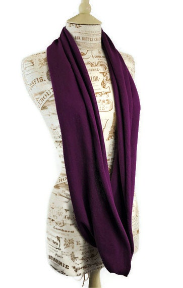 SALE Spring Infinity Scarf Plum Purple Eggplant Aubergine
