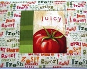 Mouse Pad Snack Mat  Mug Rug Place Mat Trivet Bright Red Tomatoe print