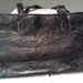 Vintage/Retro 1970's/1980s black patchwork effect leather handbag