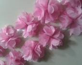 2 yards High Quality Bright Pink Chiffon Flower Lace Trim DIY Handmade Accessory . A0993
