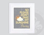 4pc You Are My Sunshine prints // 8x10 // Children's lullaby.  Click to see all four prints. StudioLO2011