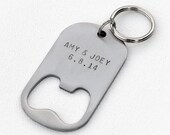 Set of 14 - GROOMSMEN GIFTS Personalized Bottle Opener Key Chains - Wedding Best Man