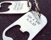 Set of 2 - GROOMSMEN GIFTS Personalized Keychain Bottle Openers - Wedding Gift