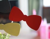 Set of 8 Bowties on a Stick - Photo Booth Mask Prop Set for Birthday Parties, Baby Showers or Wedding Parties - Free Ship Over 60.00
