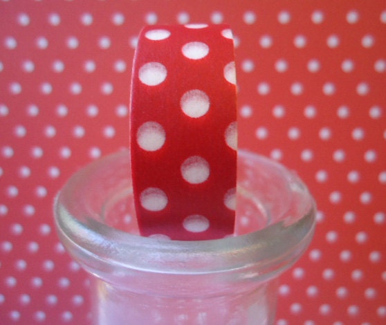 Red Paper Tape - Japanese Washi Tape - Red Polka Dot Tape