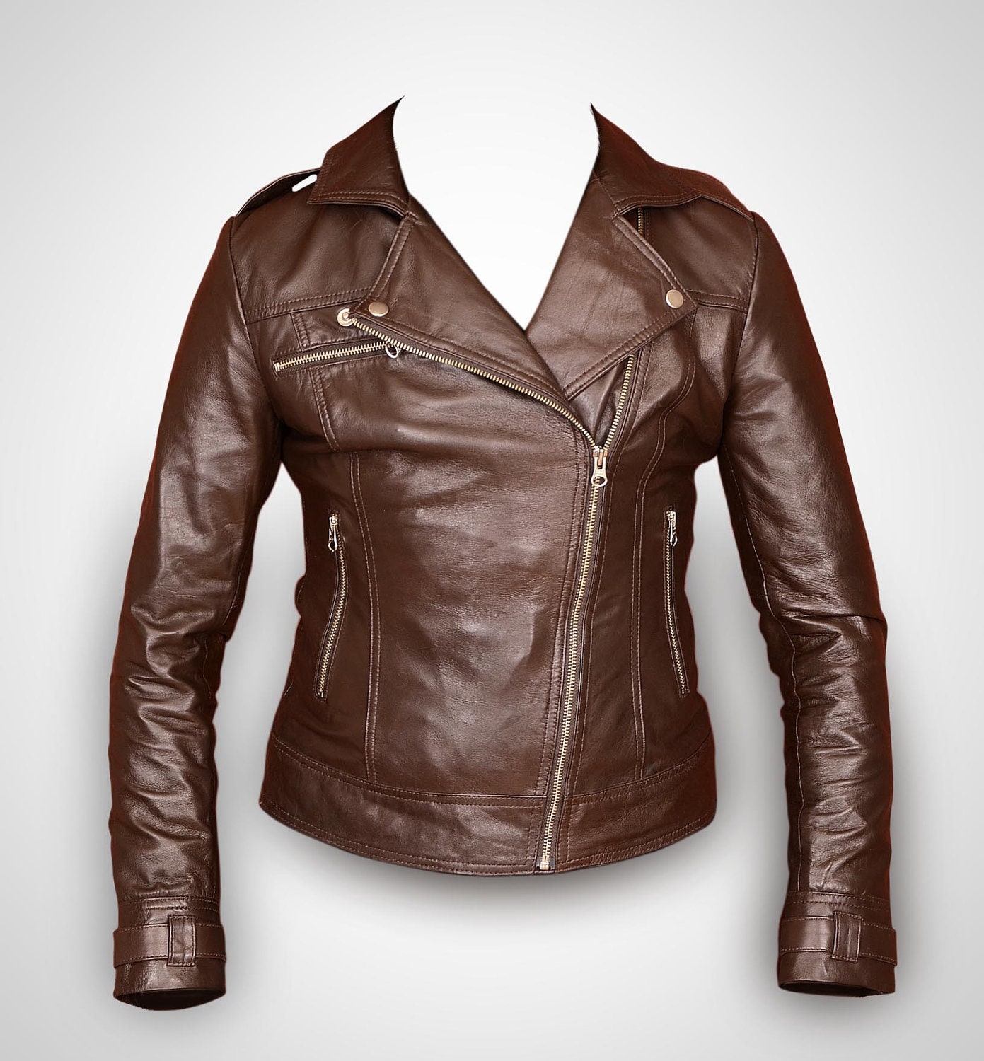 Brown leather jacket, women leather jacket , ladies leather jacket, biker jacket, motorcycle jacket