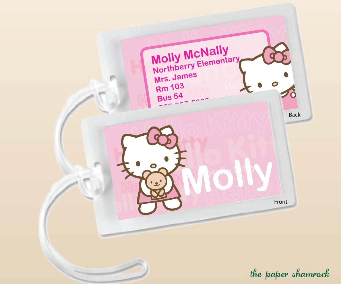 Kitty - Luggage Tag, Bag Tag, Backpack Tag, ID Tags, Personalized, Custom Il_170x135