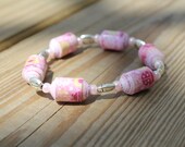 Paper Bead Bracelet Jewelry - Pink Lady Bugs - Kid Size Il_170x135